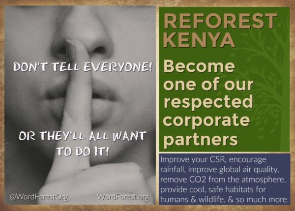 Become a corporate partner of the Word Forest Organisation poster