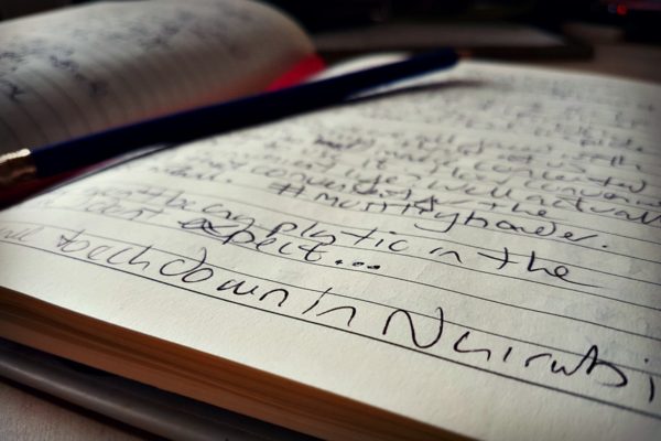 Tracey West's notebook for the Word Forest Organisation's M&E visit to Kenya
