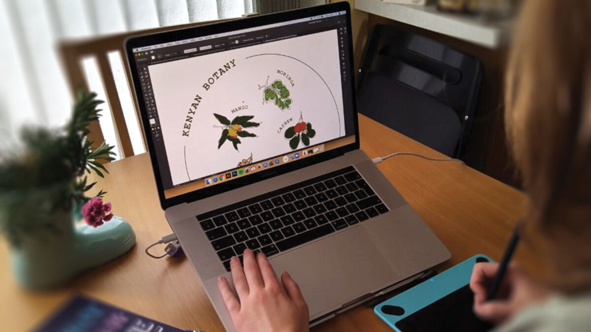 Bethany Martin designing on a computer