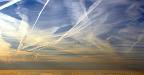 Contrails in the sky