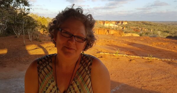 Tracey at sunset in the Bore Community Forest Centre