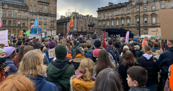 Fridays for Future crowds in Glasgow during COP26