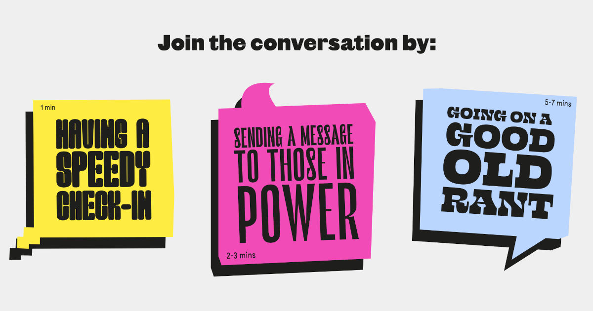 Join the conversation by sending a message to power