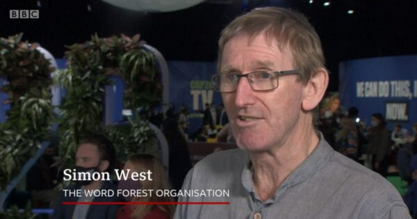 Simon being interviewed for BBC Ros Atkins