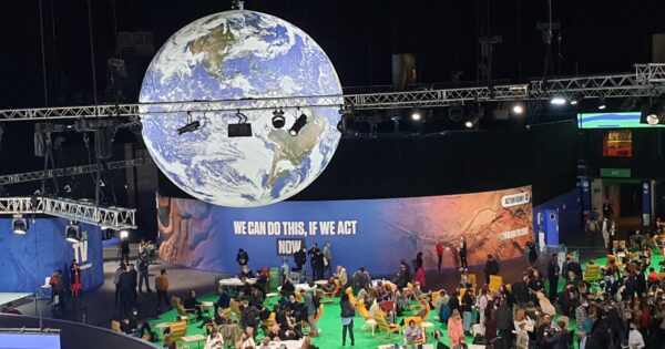 The globe in the Media Zone of COP26
