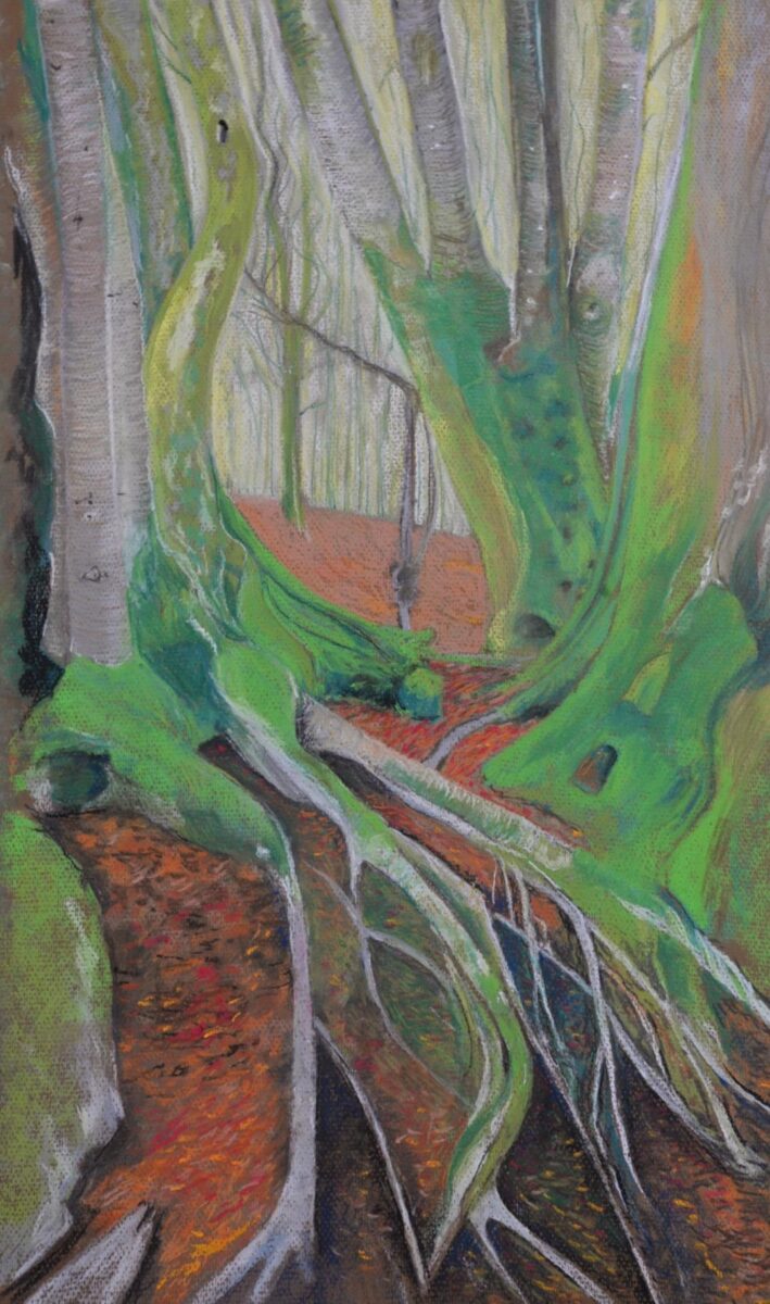 Hembury Fort Roots - Painting by Kerry Johnstone
