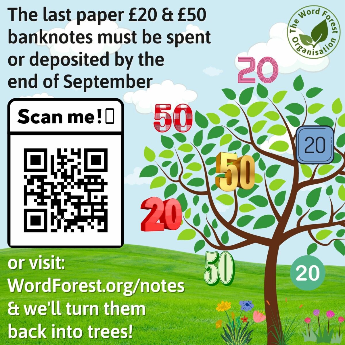 Poster to turn banknotes into trees