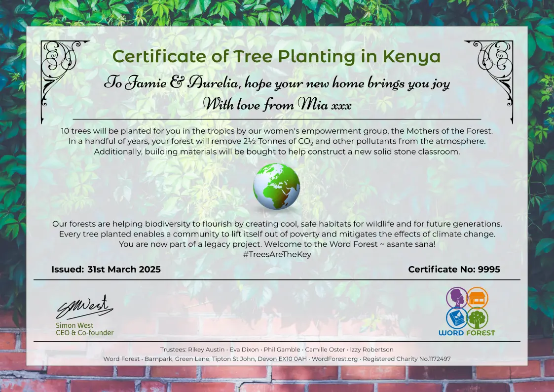 New Home Certificate