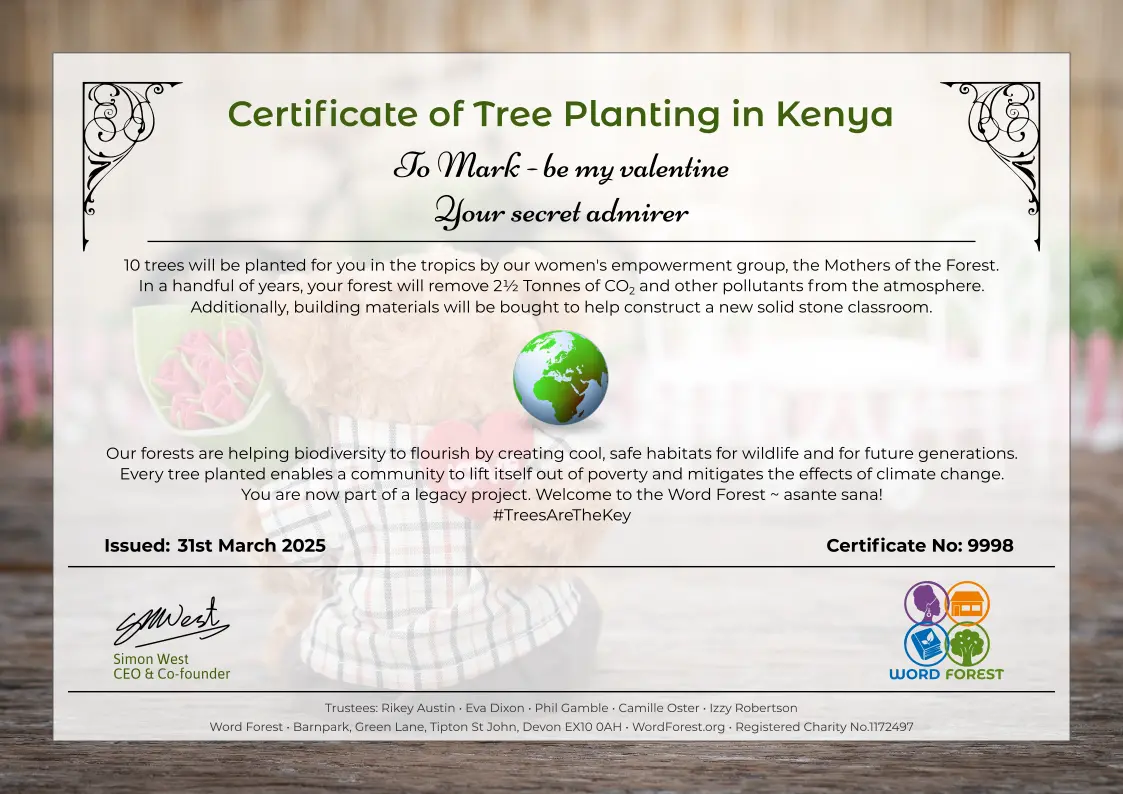 Valentine Certificate